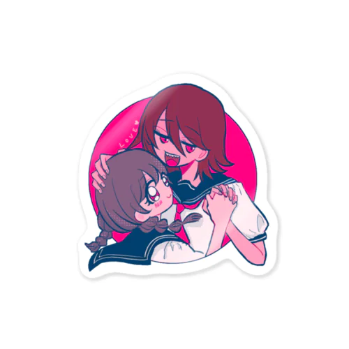 おさげちゃんとギザギザちゃん Sticker