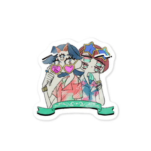 三ツ目ちゃんと四ツ目ちゃん(SUMMER) Sticker