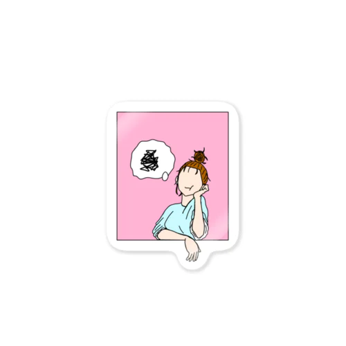 悩む女の子 Sticker