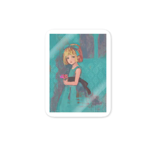 花と女の子 Sticker