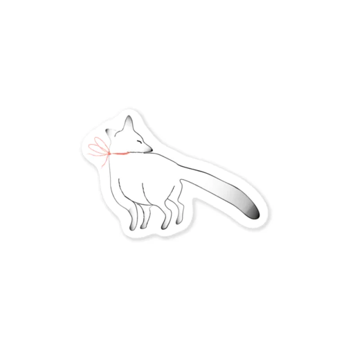 狐の赤太鼓橋-狛狐弐- Sticker