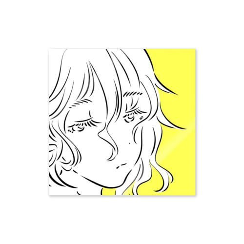 Line Art Girl 『Girl』 Sticker