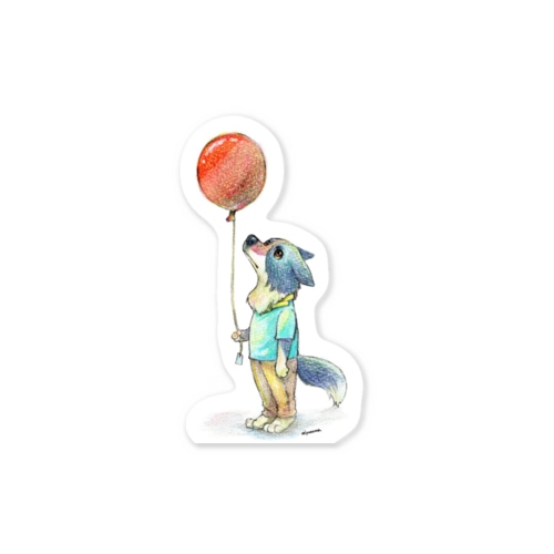 風船が怖いボーダーコリー Sticker