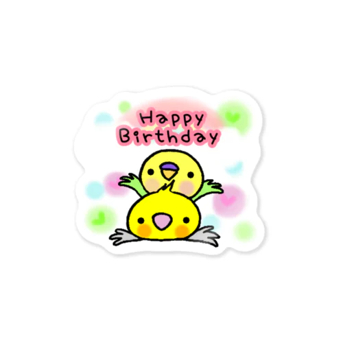 インコズBirthday ステッカー