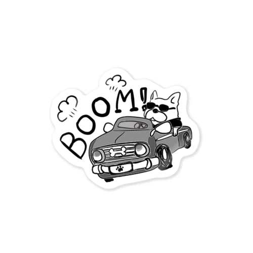 フレンチブルドッグ-オープンカー- Sticker