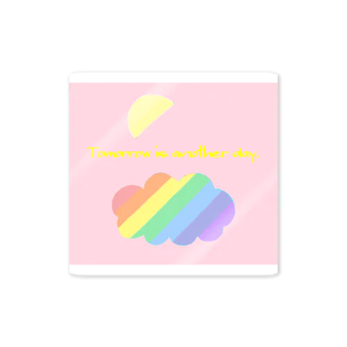 虹雲と半月（夕焼け）　Rainbow Cloud and the Half-Moon (Sunset) Sticker