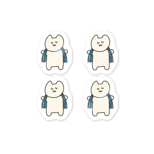 肩にロープをかけた猫ちゃんステッカーミニ Sticker