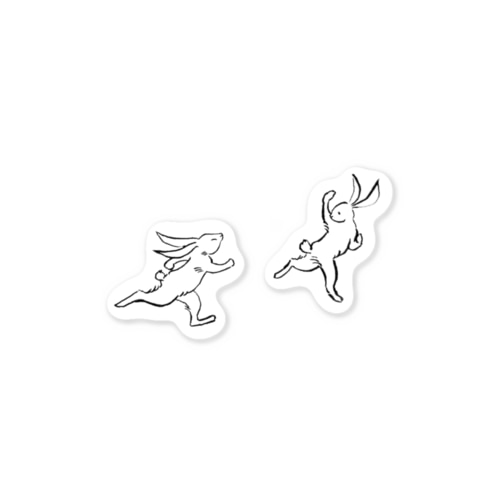 うさぎ駆ける Sticker