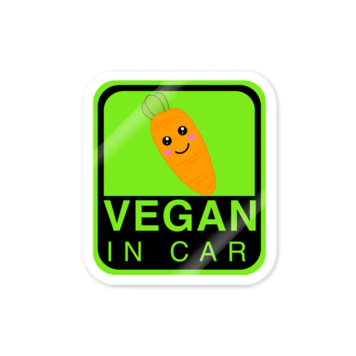 Vegan in car Sticker