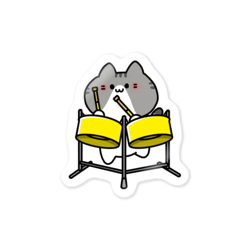 ダブルセカンドパンねこ Sticker