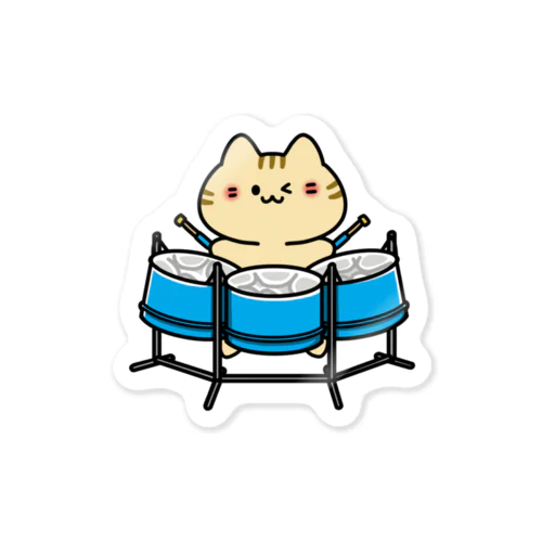 トリプルチェロパンねこ Sticker