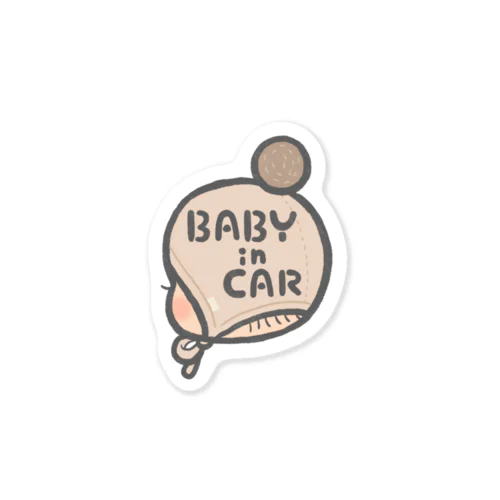 babyincar_pompom ステッカー