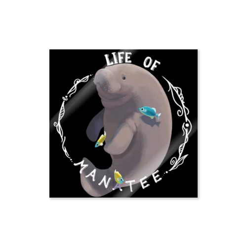 Life of Manatee ライフ・オブ・マナティー ブルーのお魚と Sticker