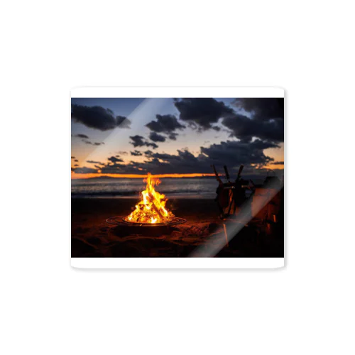 Warm fire and calm sea Sticker