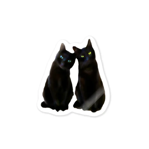 黒猫ブルー✨イエロー ステッカー