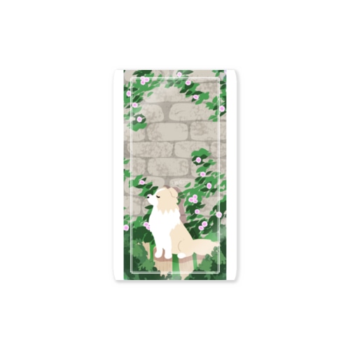 ボーダーコリー×つる薔薇 Sticker
