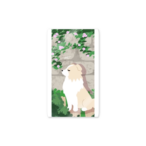 ボーダーコリー×つる薔薇 Sticker