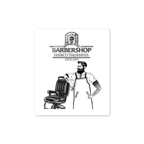 barber shop ステッカー