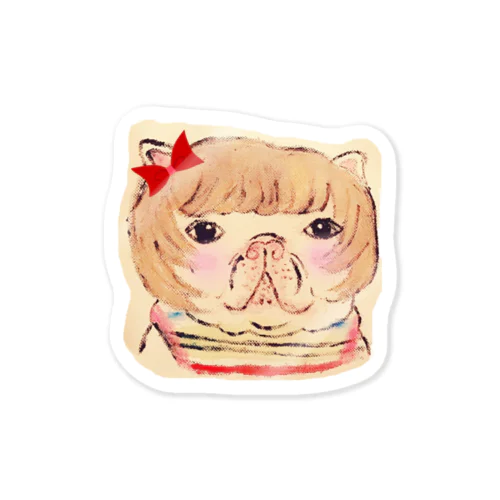 フレンチブルドッグのカトリーヌちゃん🎀 顔型 Sticker