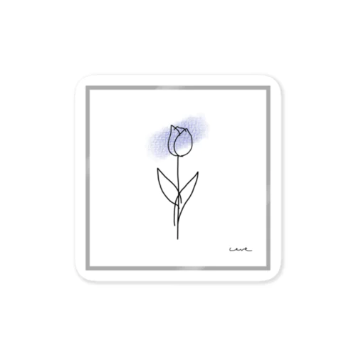 purple blue tulip ステッカー