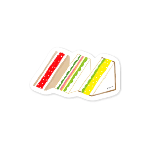 三角サンド3つ Sticker