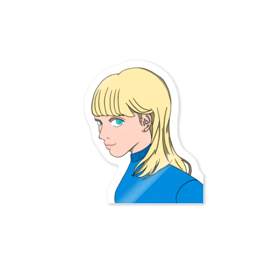 異国の女の子ステッカー Sticker