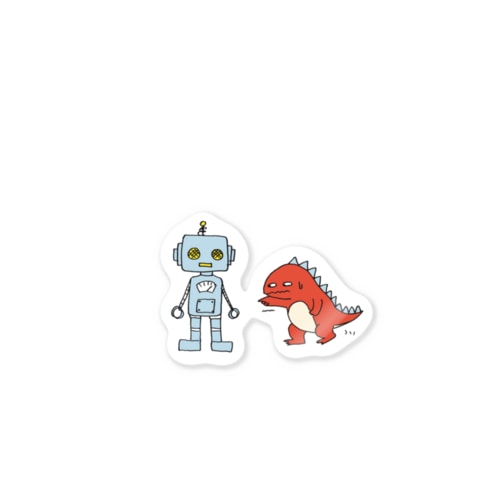 ザウルス、ロボに出会う Sticker