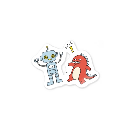 ザウルス、ロボに驚く Sticker