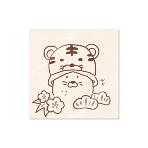 とらさばいちご2022（茶） Sticker