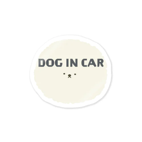 DOG IN CAR 3本しっぽのビションフリーゼ 스티커