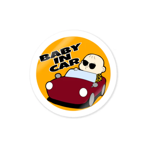 BABY IN CAR(オレンジ) Sticker