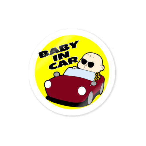 BABY IN CAR(イエロー) ステッカー