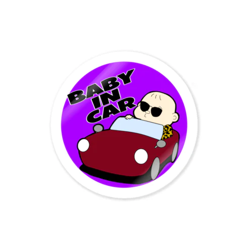 BABY IN CAR(パープル) Sticker