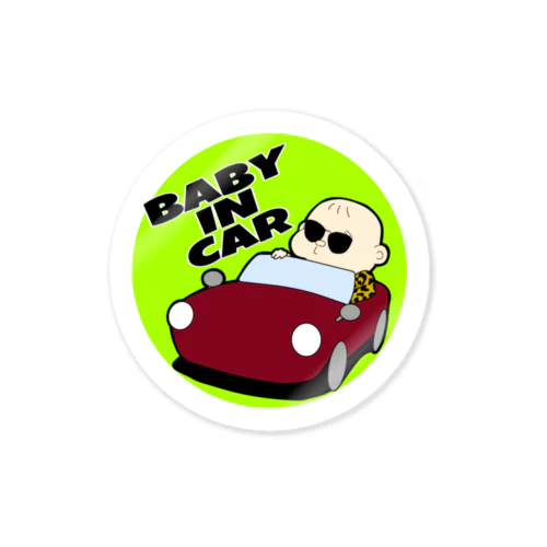 BABY IN CAR(ライトグリーン) Sticker