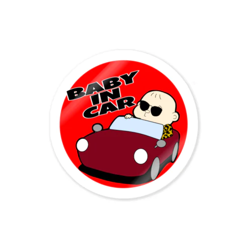 BABY IN CAR(レッド) Sticker