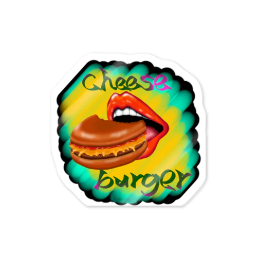 チーズバーガー-グルメシリーズ Sticker