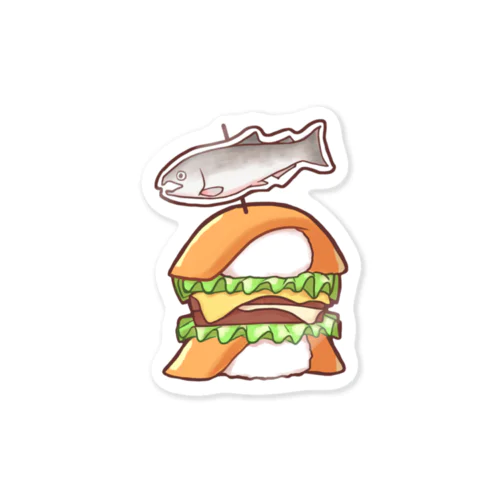 寿司バーガー 鮭ver. Sticker