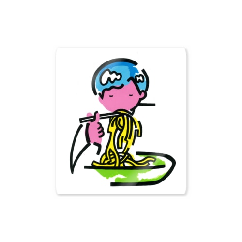 麺を食べる子 Sticker