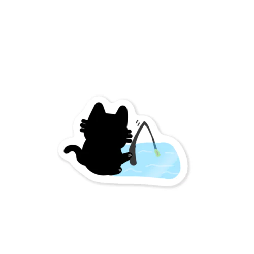釣り猫 Sticker