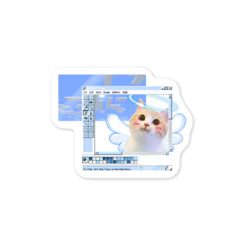 猫サブカル水色 Sticker