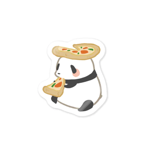 ピザを食べてご満悦のパンダ Sticker