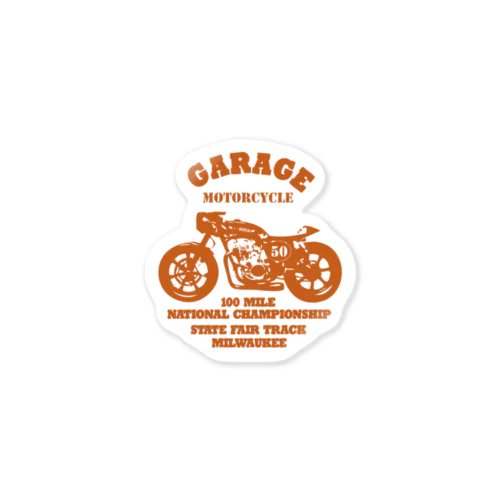 武骨なバイクデザイン orange Sticker