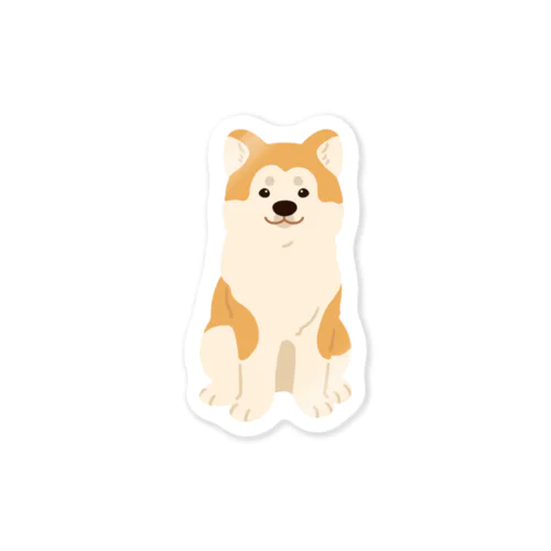 お座りする秋田犬 Sticker