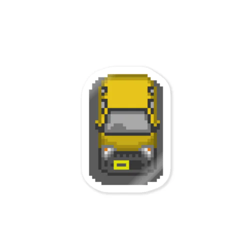 ドット絵車（イエロー） ステッカー