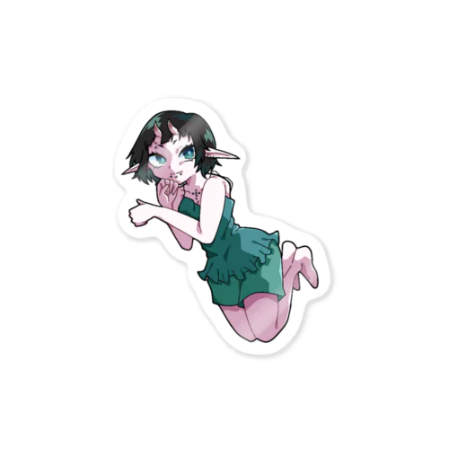 ピアスバチバチ鬼娘 Sticker