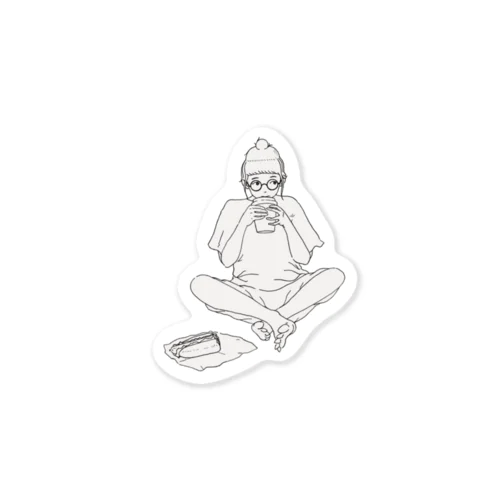 coffee girl Sticker