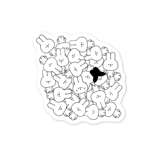 量産うさぎ 量産 ステッカー