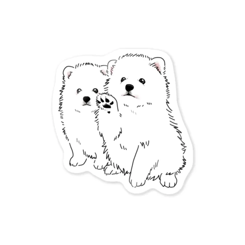 しろもふこいぬ　ふたり Sticker