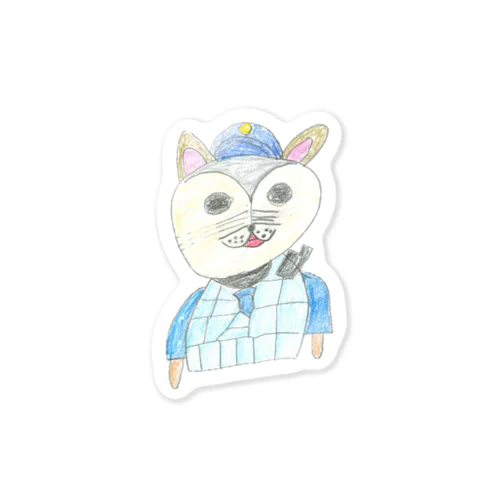 イラスト（猫のおまわりさん） Sticker