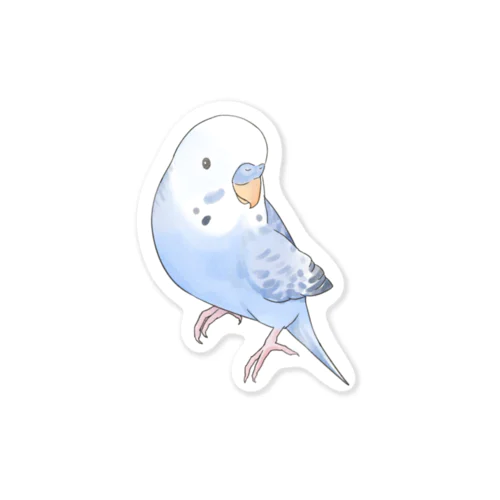 おしゃま美人セキセイインコちゃん【まめるりはことり】 Sticker